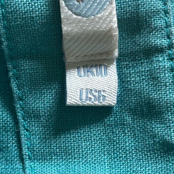 Boden Women’s Blue 100% Linen Tunic Boho Embellished Elastic Waist Beaded Sz 6 - Picture 11 of 11